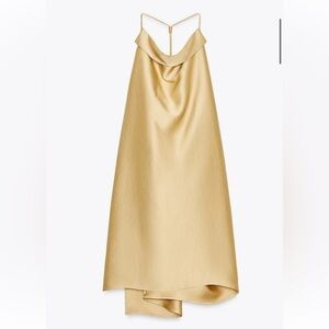 Zara Satin Cowl Neck Slip Dress